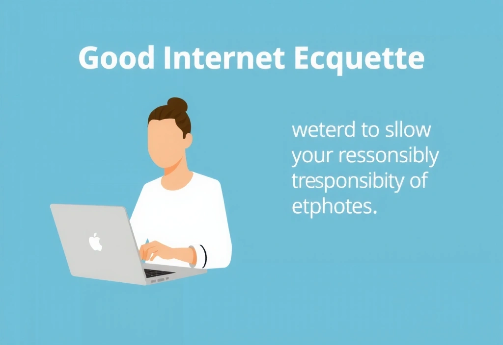 Illustration of a person using a computer responsibly